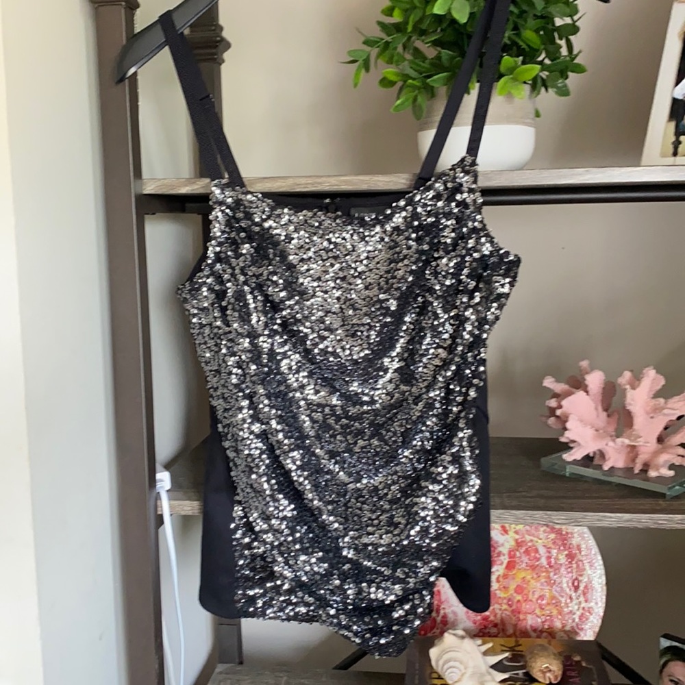 Lane Bryant Black w Silver Sequins Top 14